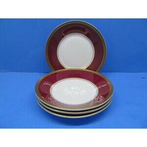 Coalport  Bone China Athlone Marone "Ruby"  5 1/2" Saucer Set Of 4 Saucers VGC